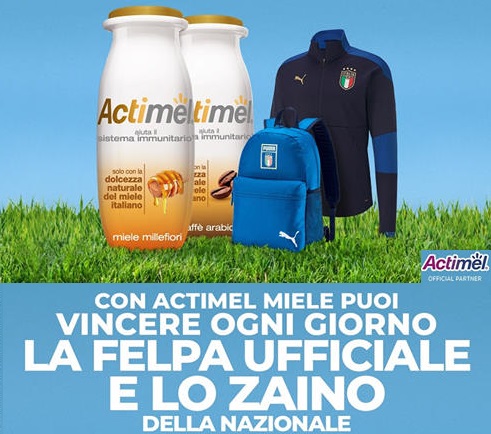 VINCI Felpa +Zaino della Nazionale Italiana con “Actimel: la migliore difesa degli azzurri”