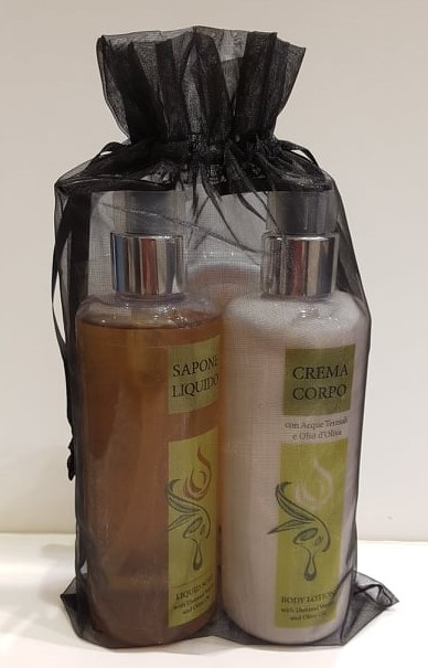 confezione sapone liquido + crema corpo olio d'oliva 300 ml