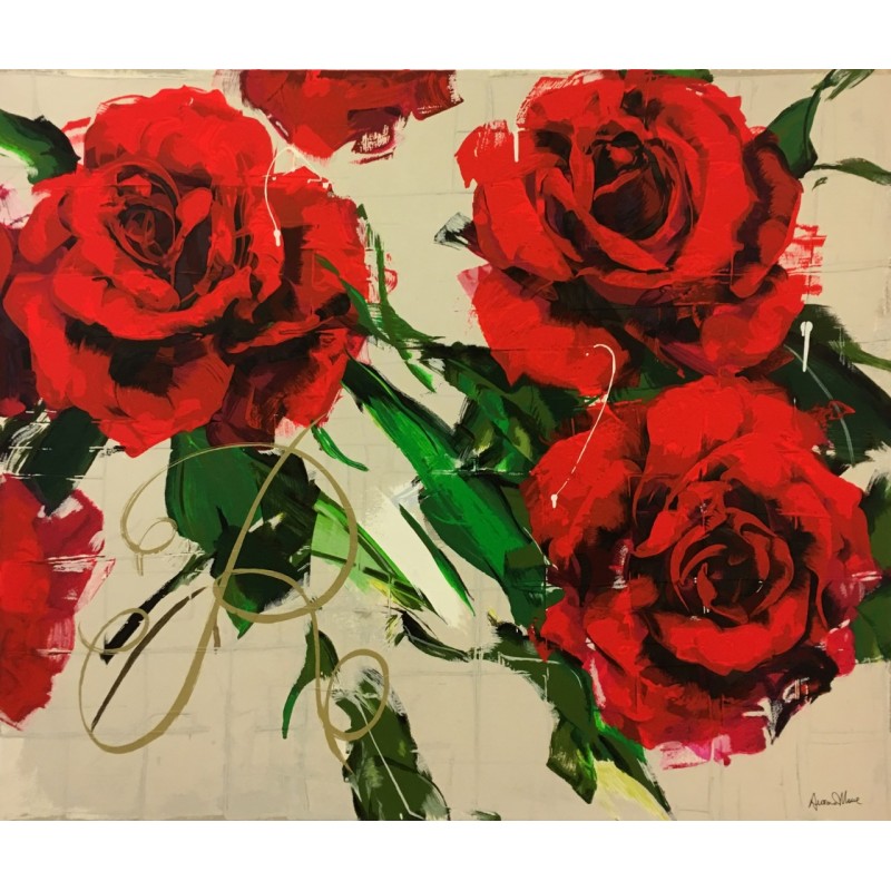 MASSA ANTONIO - Roses - Serigrafia polimaterica su cartoncino pressato  120x100 Cm