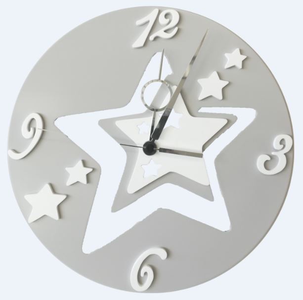 Orologio Stella su grigio (cod. R013)