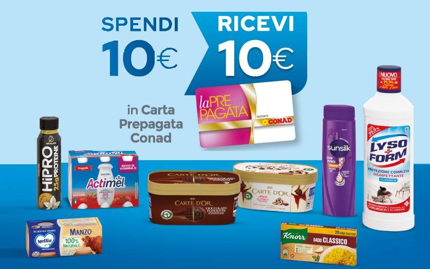 Acquista Unilever e Ricevi 1 Gift Card Conad  “FAI LA SPESA COL CUORE”