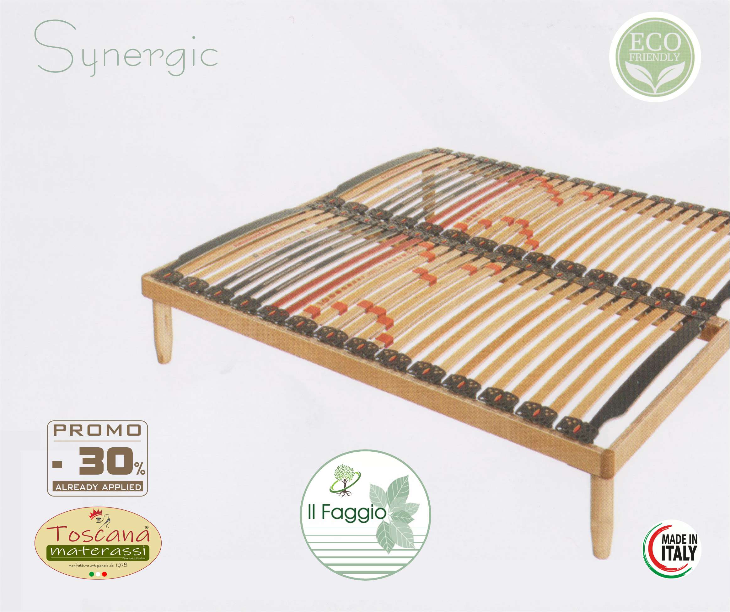 SYNERGIC bed base in eco friendly natural beech