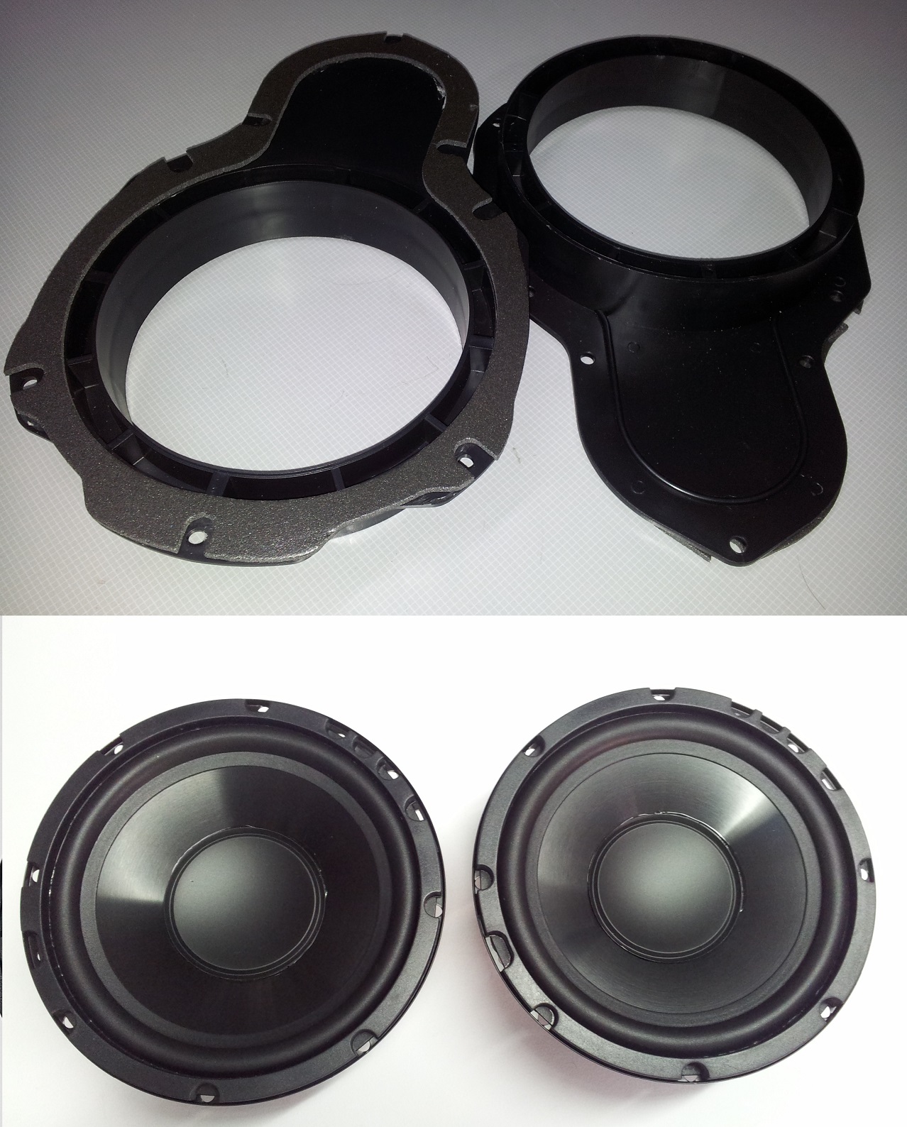 5244+0117 - VW PASSAT 3C  dal 2005 - SUPPORTI + WOOFER ANTERIORI - D.165mm