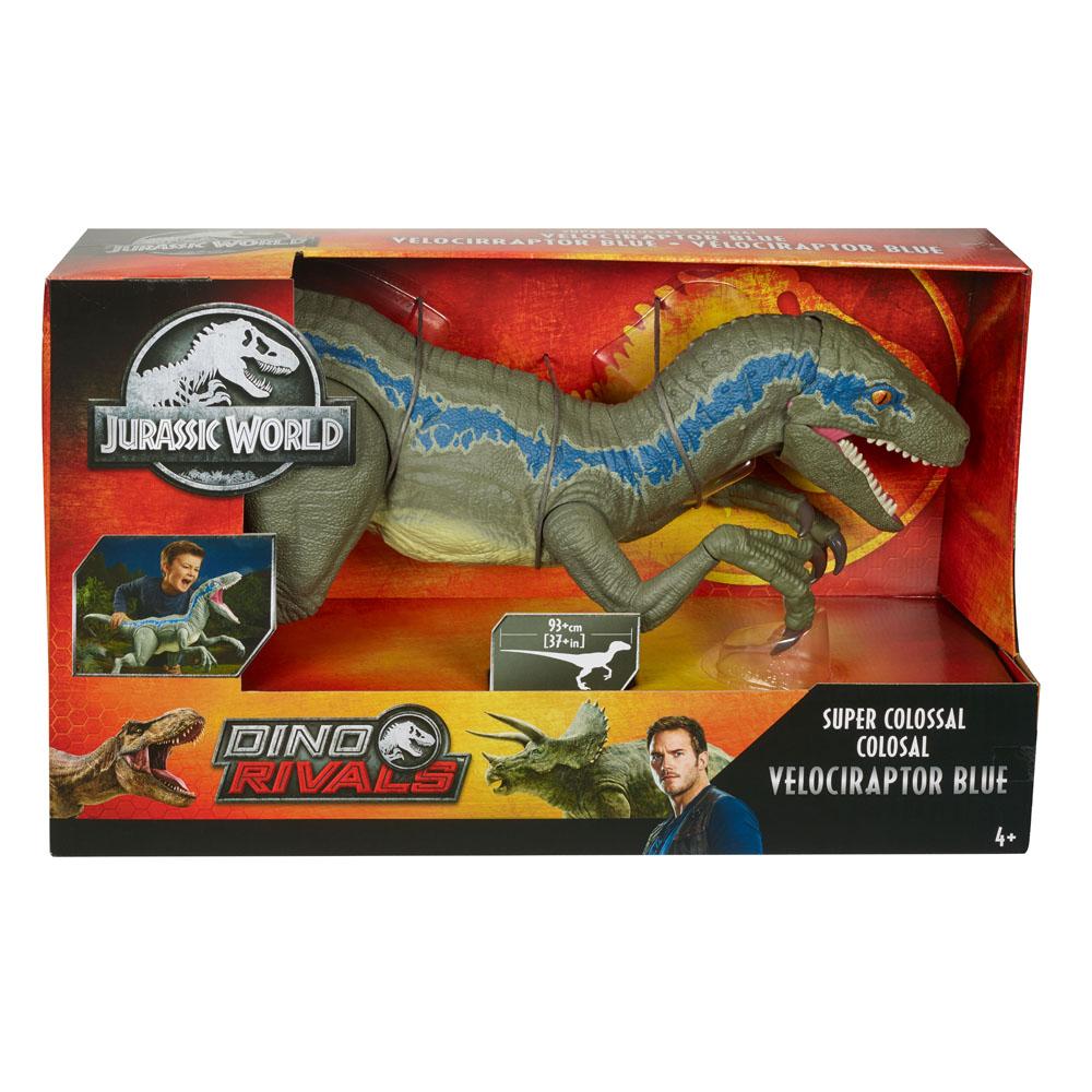 Jurassic World Dino Rivals Action Figure Super Colossal Velociraptor Blue 45 cm