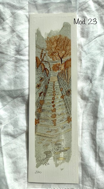 Myart- Monochrome watercolor Bookmark prints  "Glimpses"  - measures 7.5 x 26 cm - (mod 21 - 25)