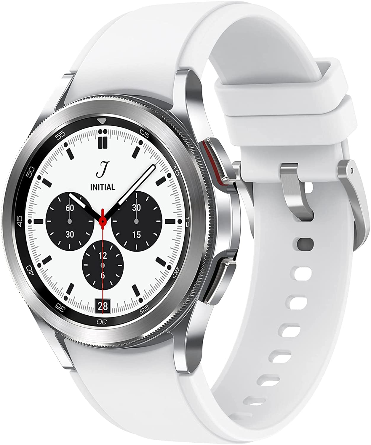 Samsung Galaxy Watch4 Classic - SmartWatch, Acciaio Inox, Ghiera Rotante, Monitoraggio Benessere, Fitness Tracker, 2021, Argento (Silver), 42mm [Versione Italiana] emporio mp3