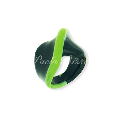 Anello Dade® nero/verde pisello - Dade® ring black/pea green