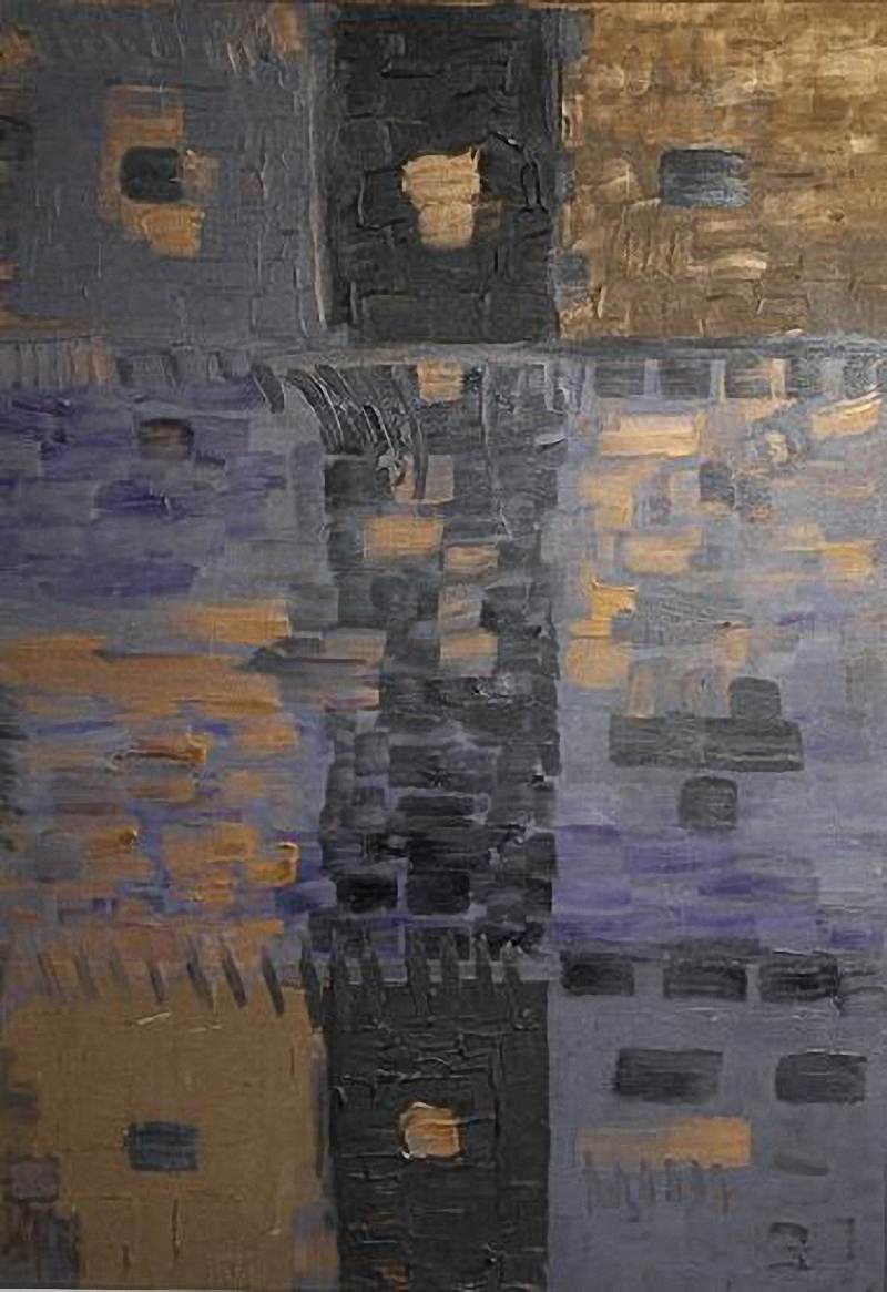 "Lago" - Tecnica mista su tela - 2007 - cm 70 x 100 - Collezione privata
