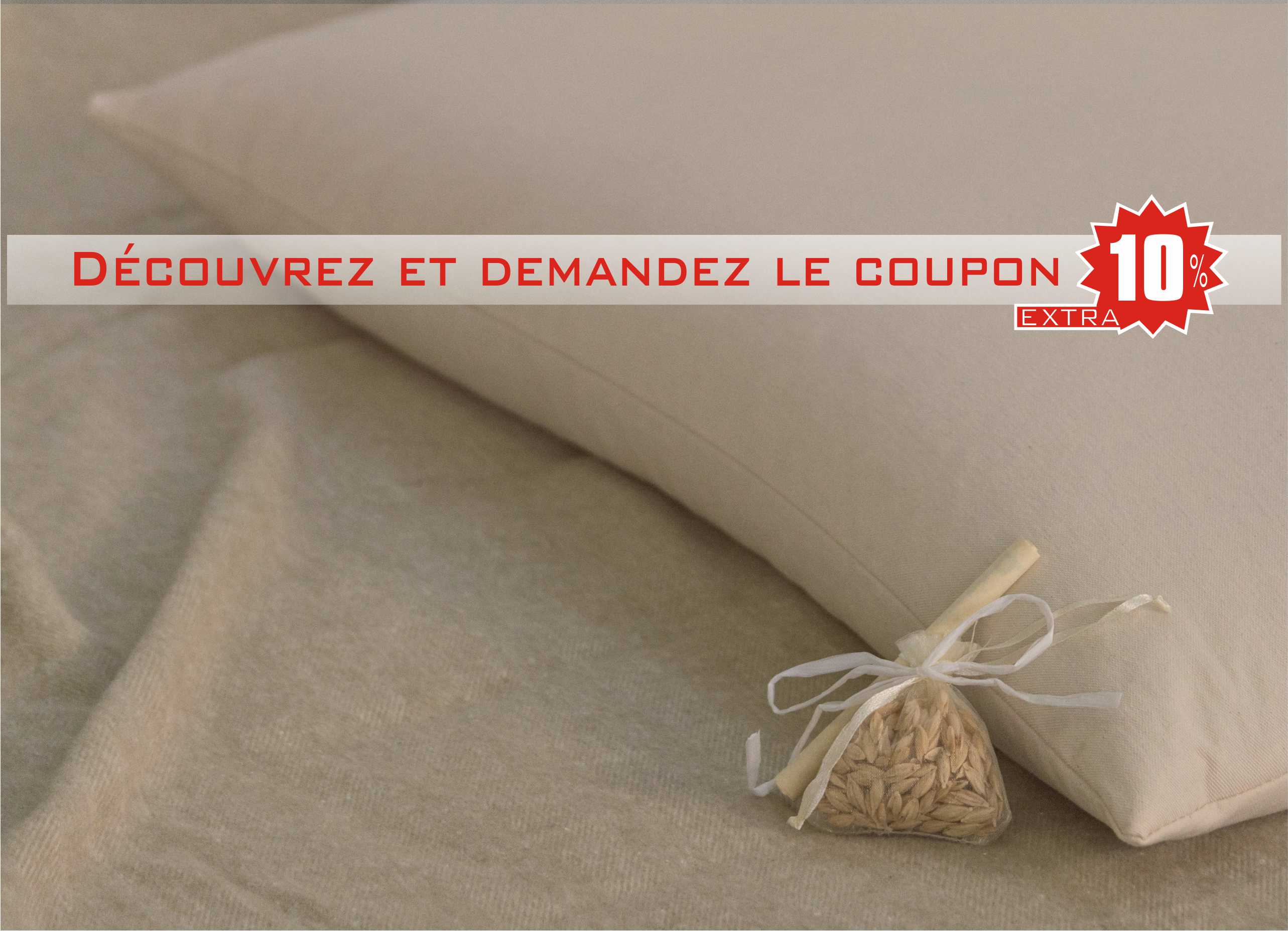 oreillers en écorce d'épeautre biologique et tissu de coton