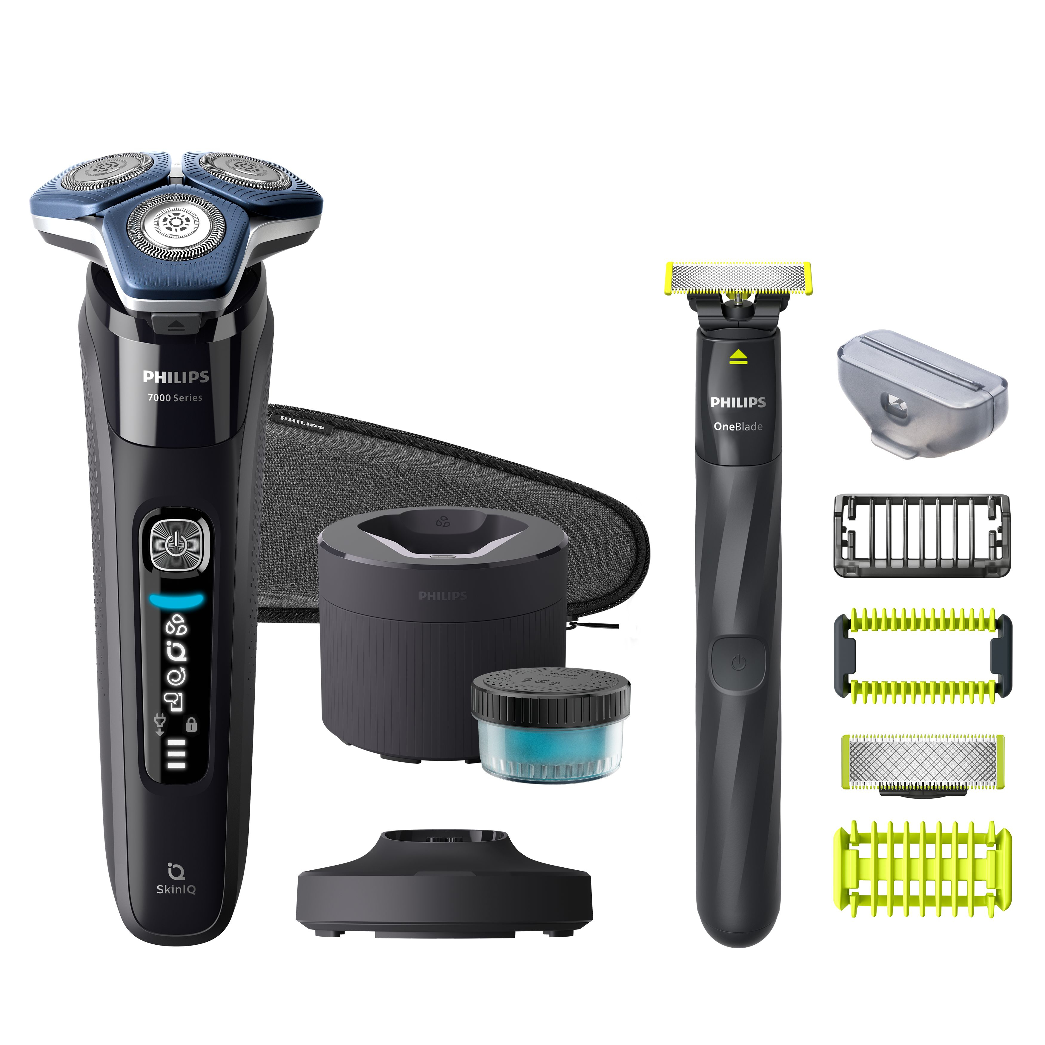 PHILIPS RASOIO ELETTRICO  SPECIAL KIT RASOIO 7000 + RASOIO ONEBLADE