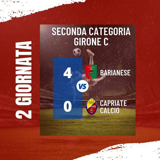 BARIANESE-CAPRIATE: IL TABELLINO DEL MATCH