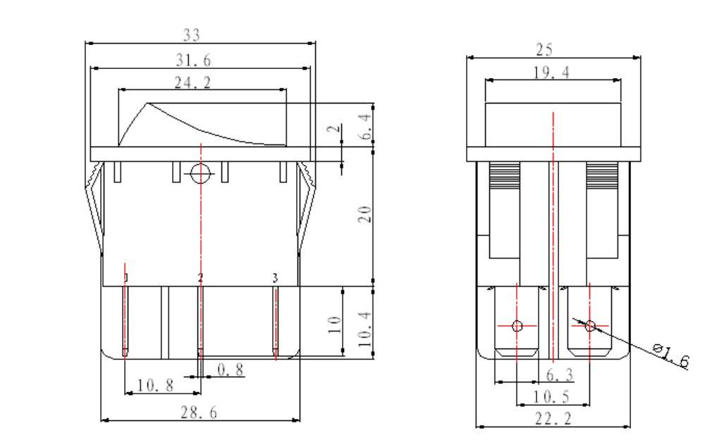 INT.BILANC.16A-250V BIP.ROSSO/RED