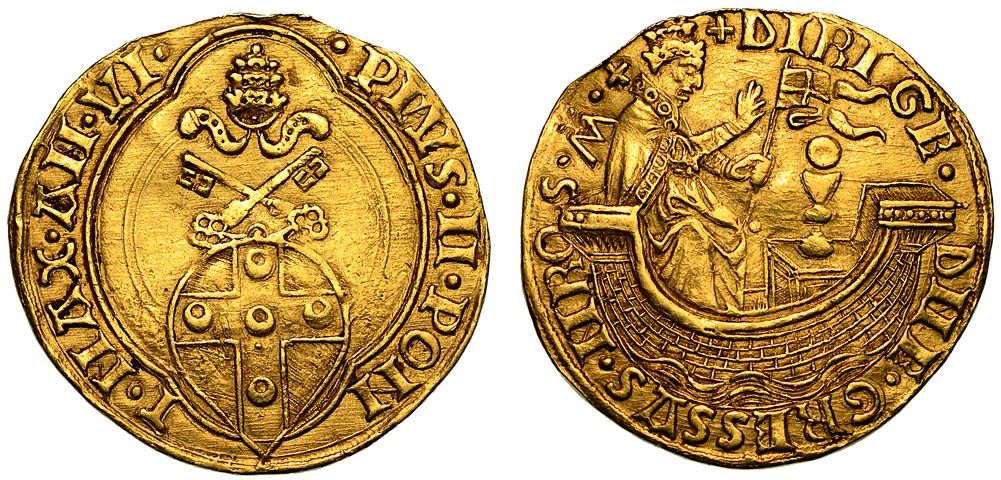 PIO II (Enea Silvio Piccolomini) 1458-1464.  Ducato papale. buon BB