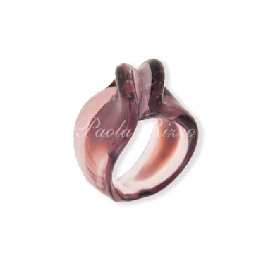 Anello elica ametista chiaro/viola - Light amethyst/purple Elica ring