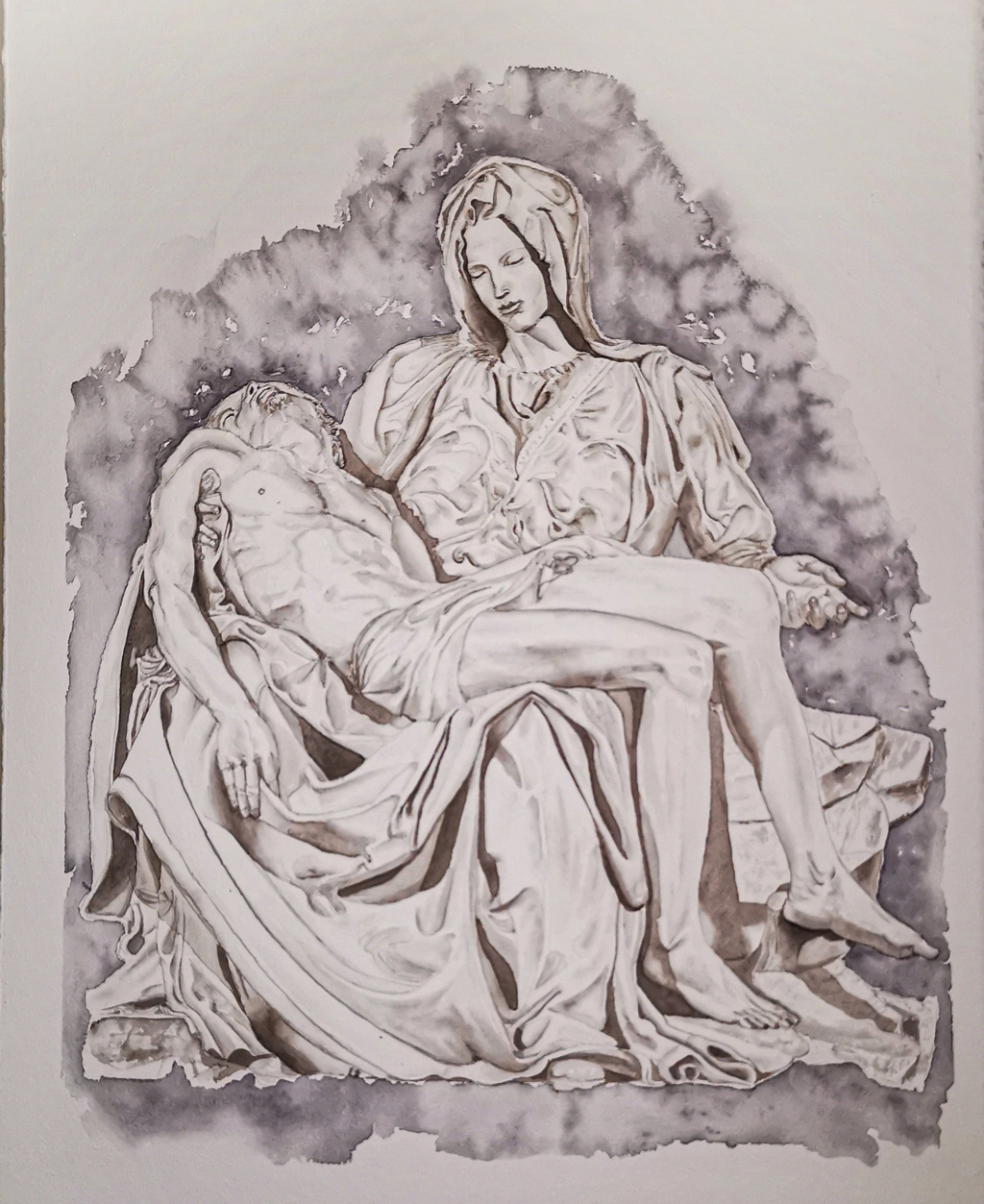 waterpaint of the famous Sculpture by Michelangelo