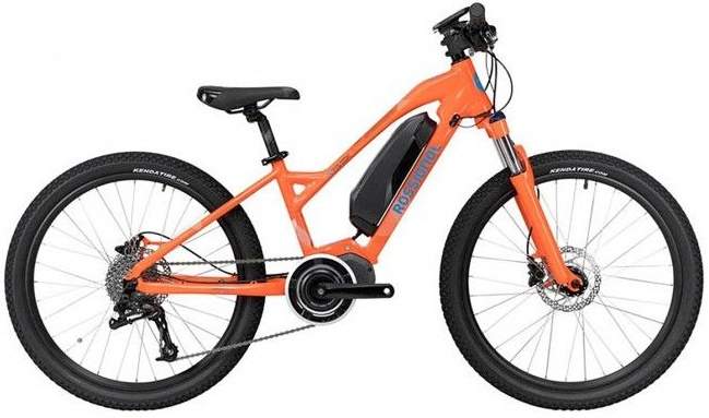 foto ebike junior ruote 24 pollici marca Rossignol colore arancione
