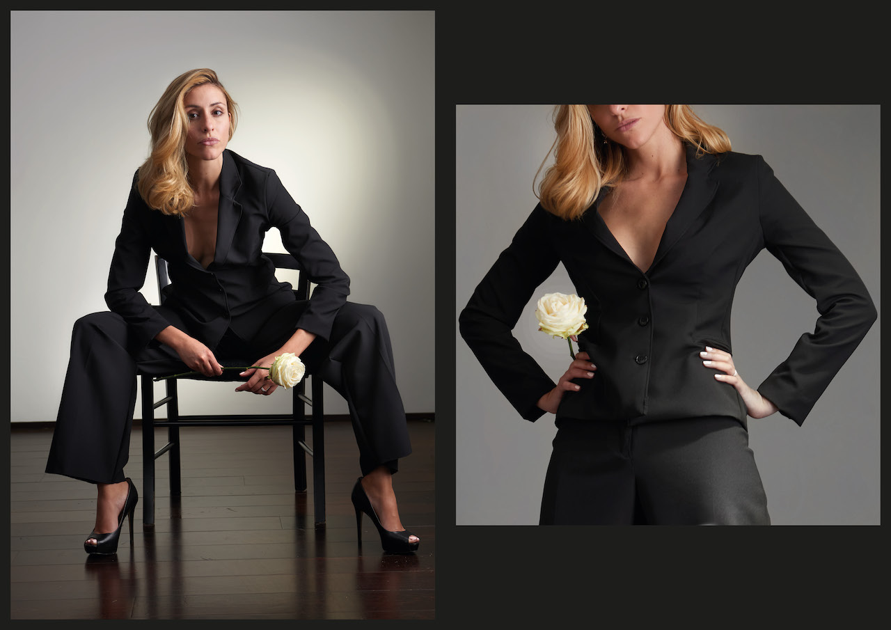 Michele Giambrocono Couture - Completo donna nero lana foderato tailleur
