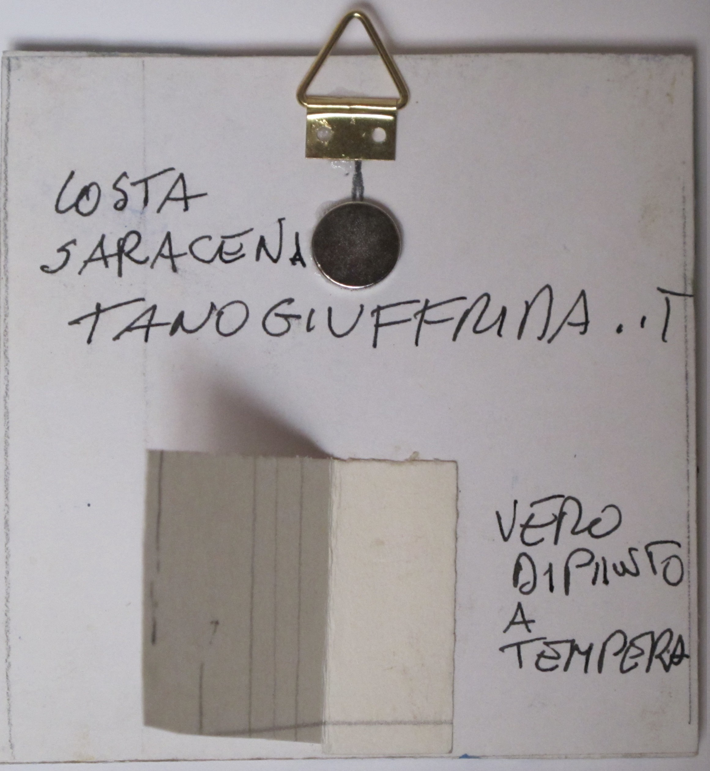 COSTA SARACENA di Tano Giuffrida. Acquerello cm 8 x 8, magnete.