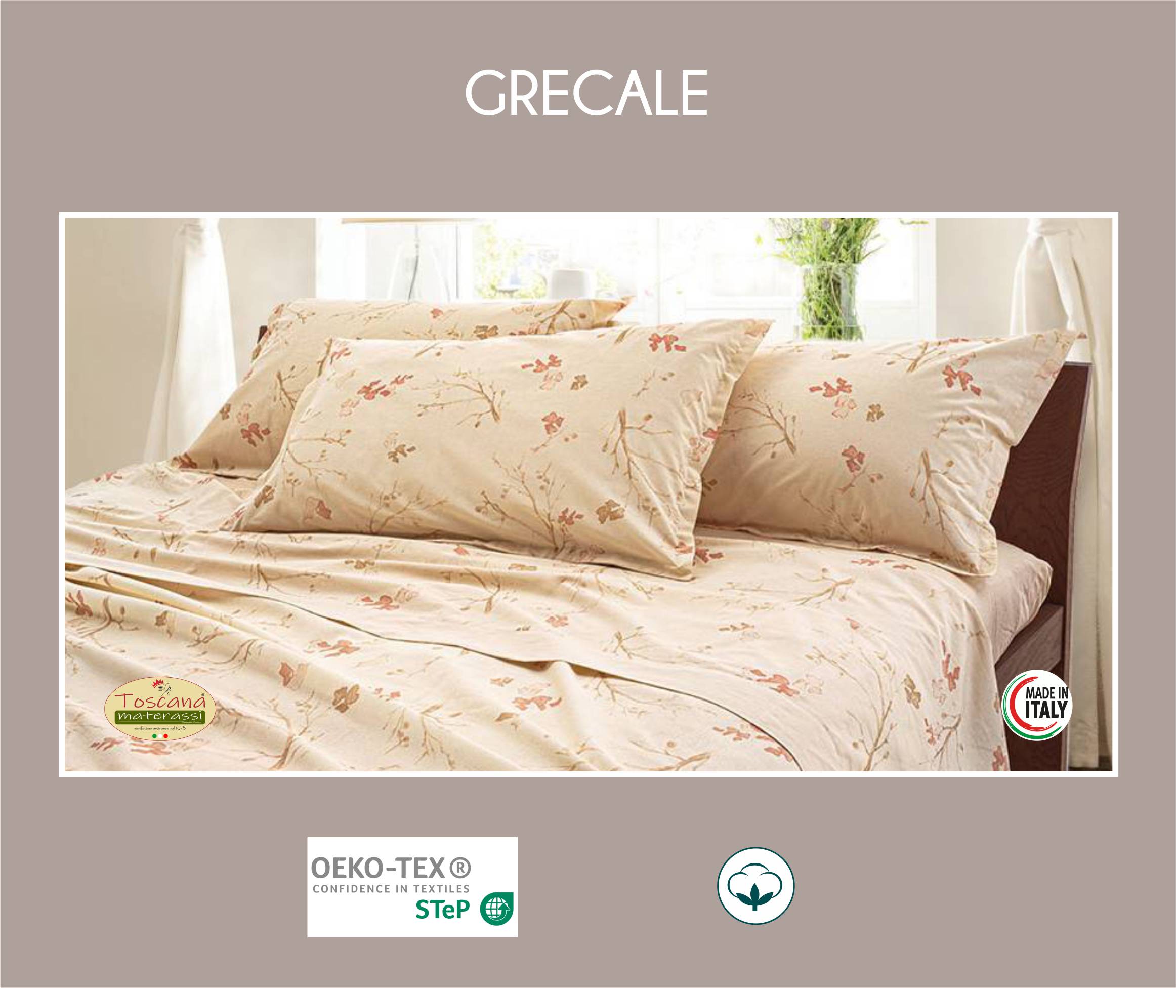 GRECALE 100% pure cotton sheet set