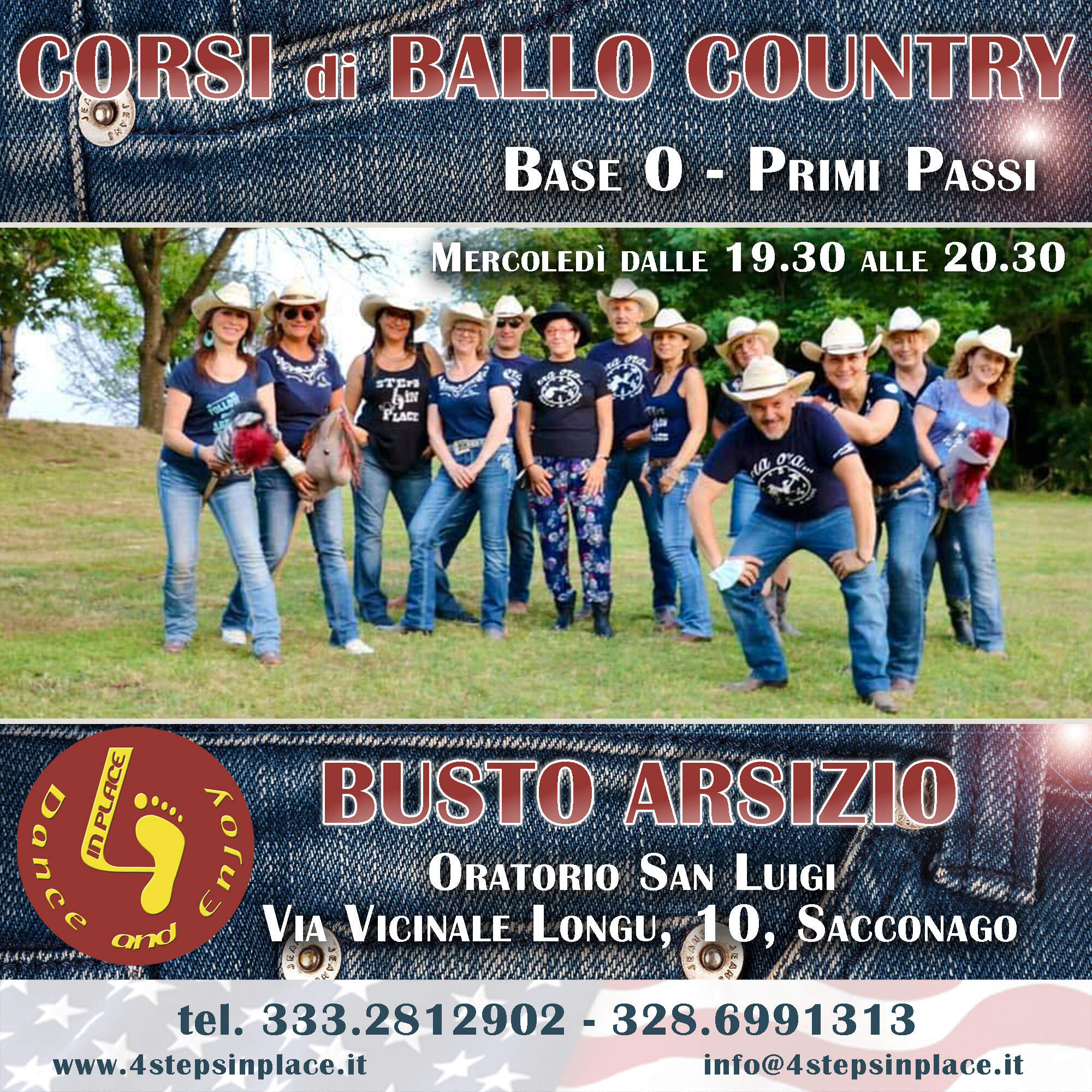 NUOVISSIMO CORSO Ballo Country Base 0 - Primi Passi a Busto Arsizio!!
