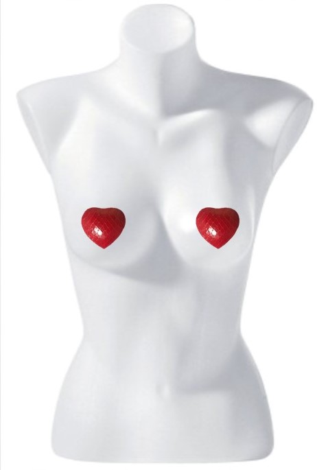 Nipple Cover Heart, Pasticcini in Real Sanke col Rosso