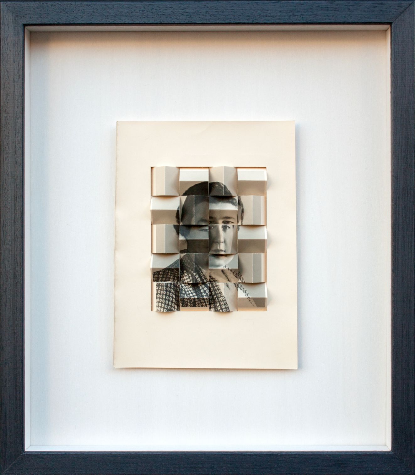 2016, vintage photo on three-dimensional wooden structure, in wooden frame, 40 x 35 cm