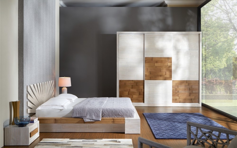 nuova collezione camere da letto moderne in legno e bambù naturali