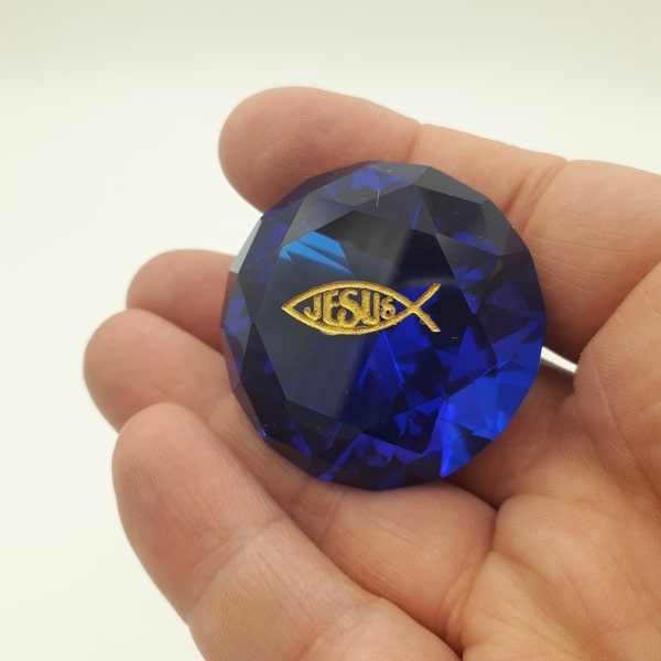 Cristallo a Forma di Diamante Blu Cobalto - Ichthys - CBI001
