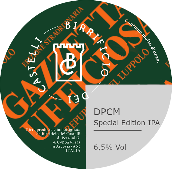 DPCM special editon ipa, american hop, italian craft brewery
