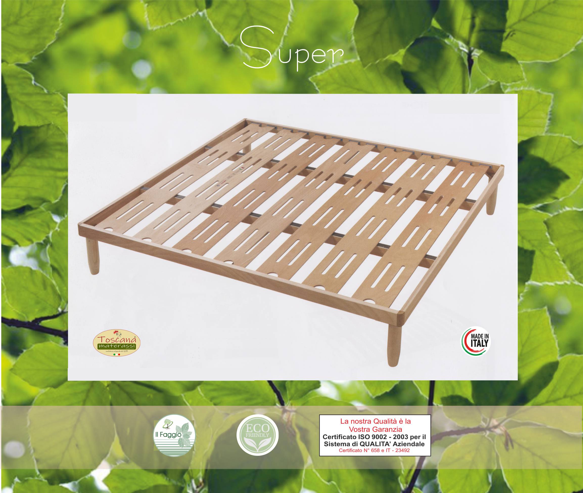 SUPER bed base in eco friendly natural beech