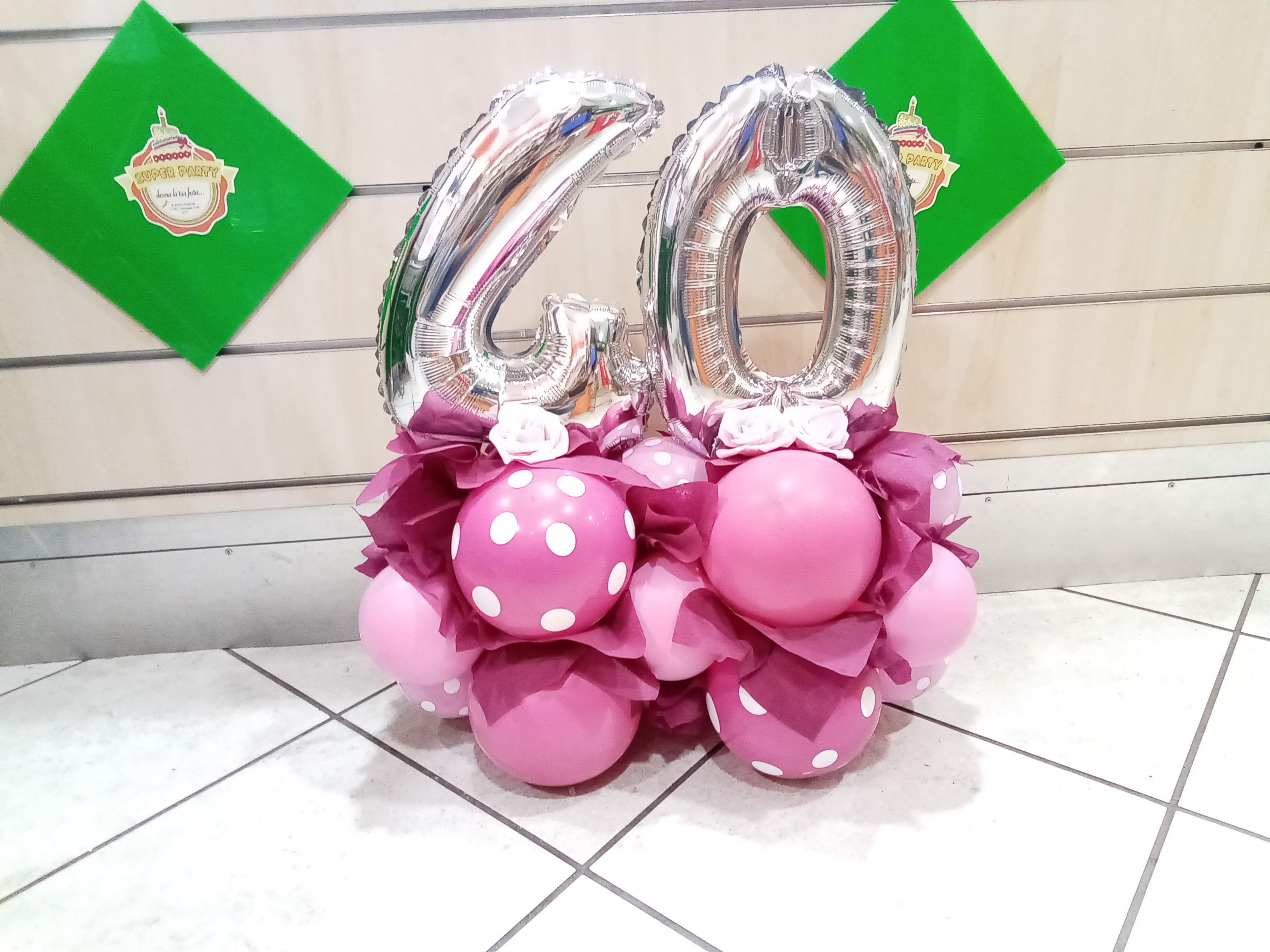 palloncino  a numero 40 rosa