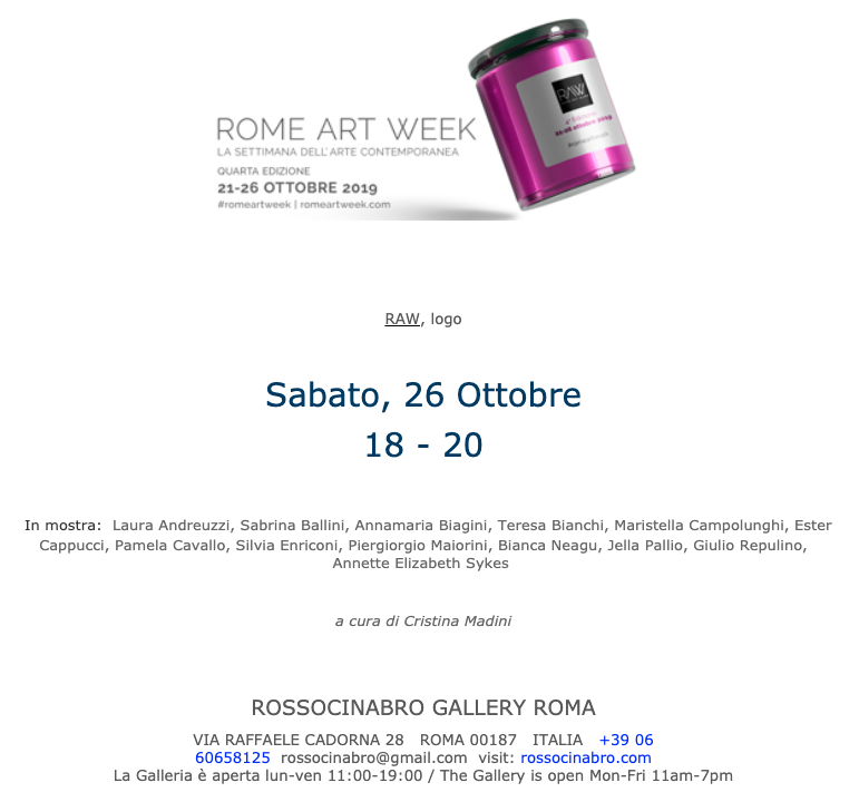 locandina mostra rome art week 2019
