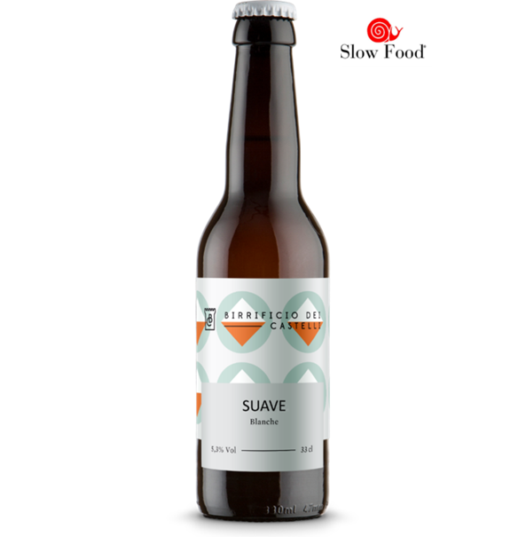 Suave è una blanche birra artigianale. Birra belga bianca di frumento e con coriandolo e buccia di arancia.