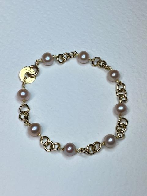 Collezione "Perle" bracciale in oro giallo e perle coltivate naturali