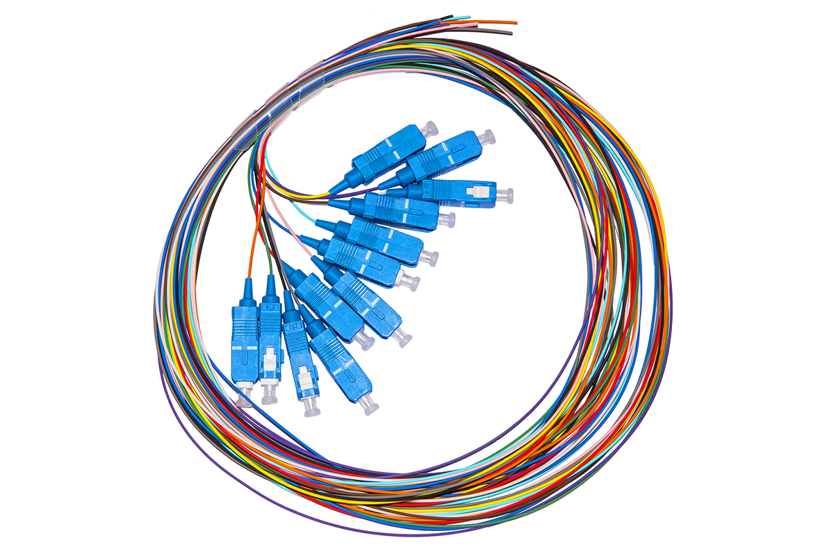 PIGTAIL FIBRA OTTICA SC 2MT SIMPLEX SINGLEMODE CONFEZIONE 12PZ COLORATI