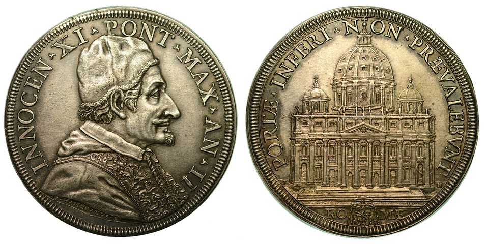 INNOCENZO XI (Benedetto Odescalchi) 1676-1689.  Piastra A. II.   SPL