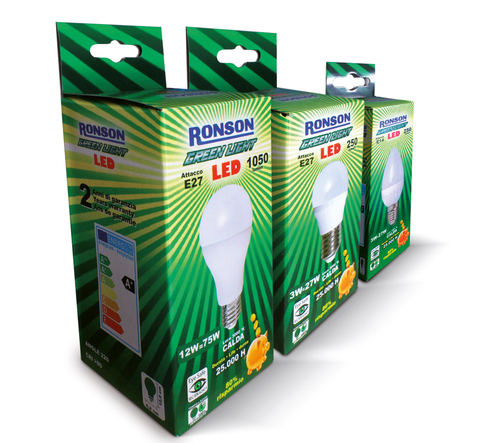 Packaging per gamma lampadine a LED by Ronson