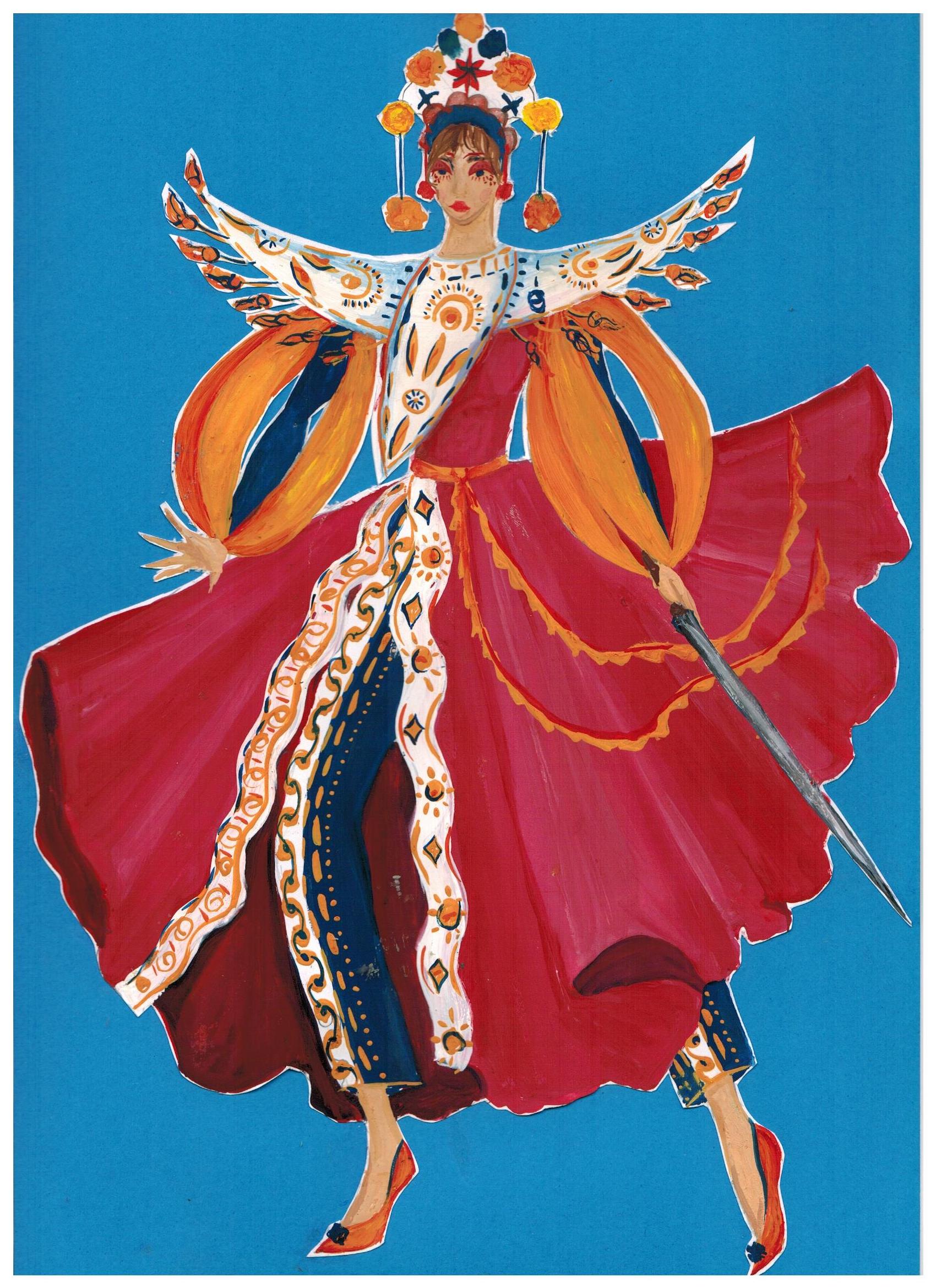 fiaba di I.F. Stravinsky "L'usignolo",Ballerina nella processione dell'imperatore cinese.