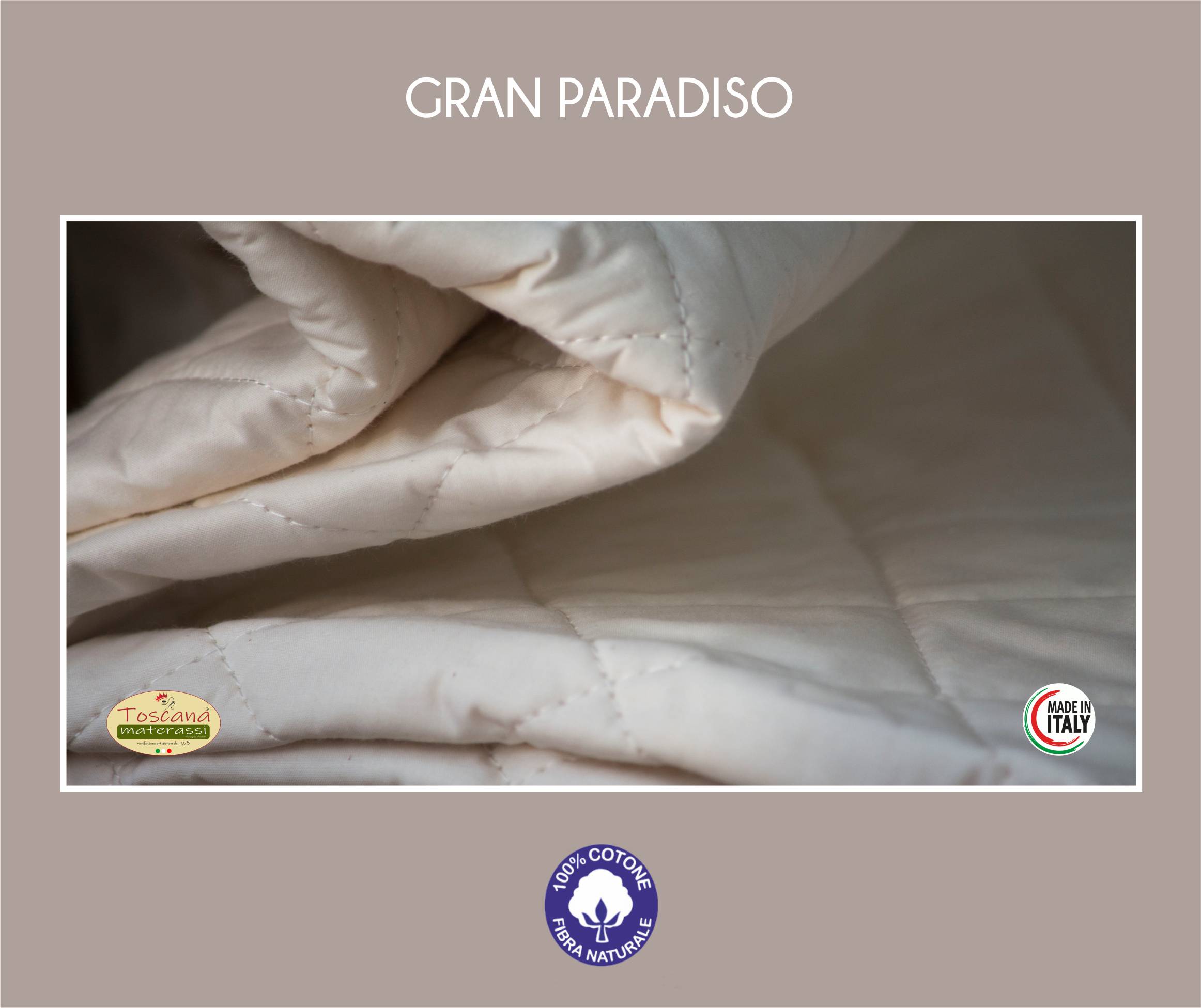 GRAN PARADISO mattress cover 100% pure quilted cotton