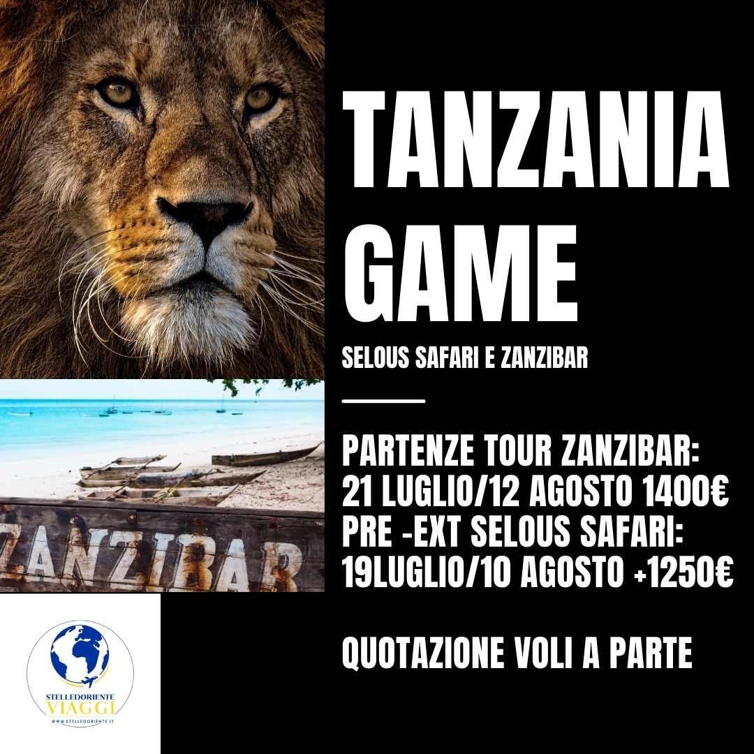 TANZANIA GAME - ZANZIBAR TOUR + PRE-ESTENSIONE SELOUS SAFARI