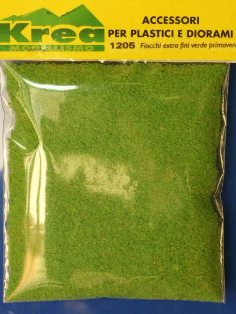 Fiocchi extra fini verde primavera per plastico o diorama gr. 25 - KREA 1205