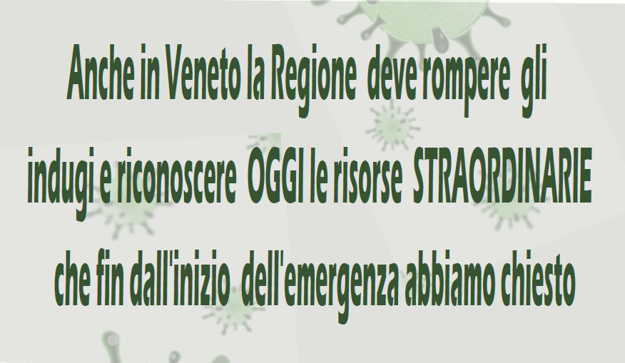 Covid 19 - Toscana: riconoscimento straordinario agli operatori della salute. Veneto: rompere gli indugi