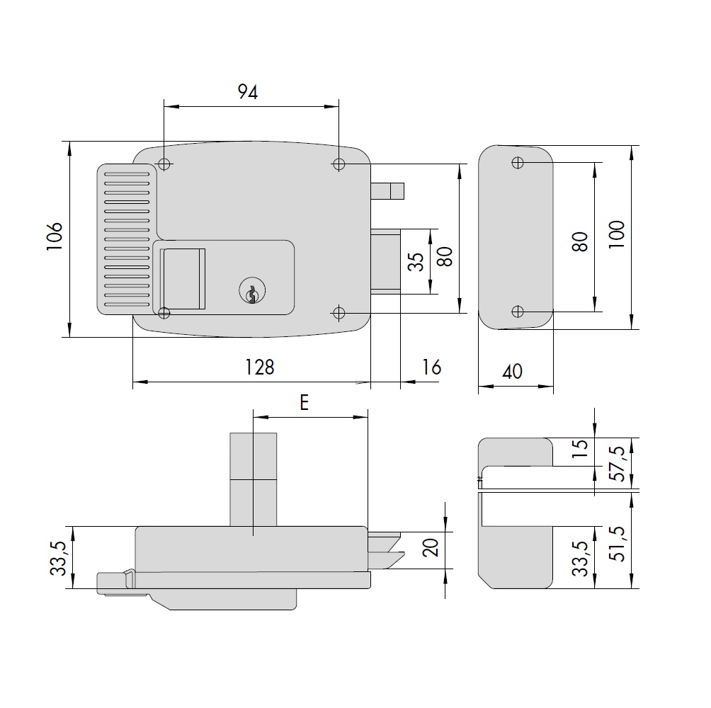 CISA 11931 - Elettroserratura da applicare a cilindro CON SCORRO ROVESCIATO E PULSANTE