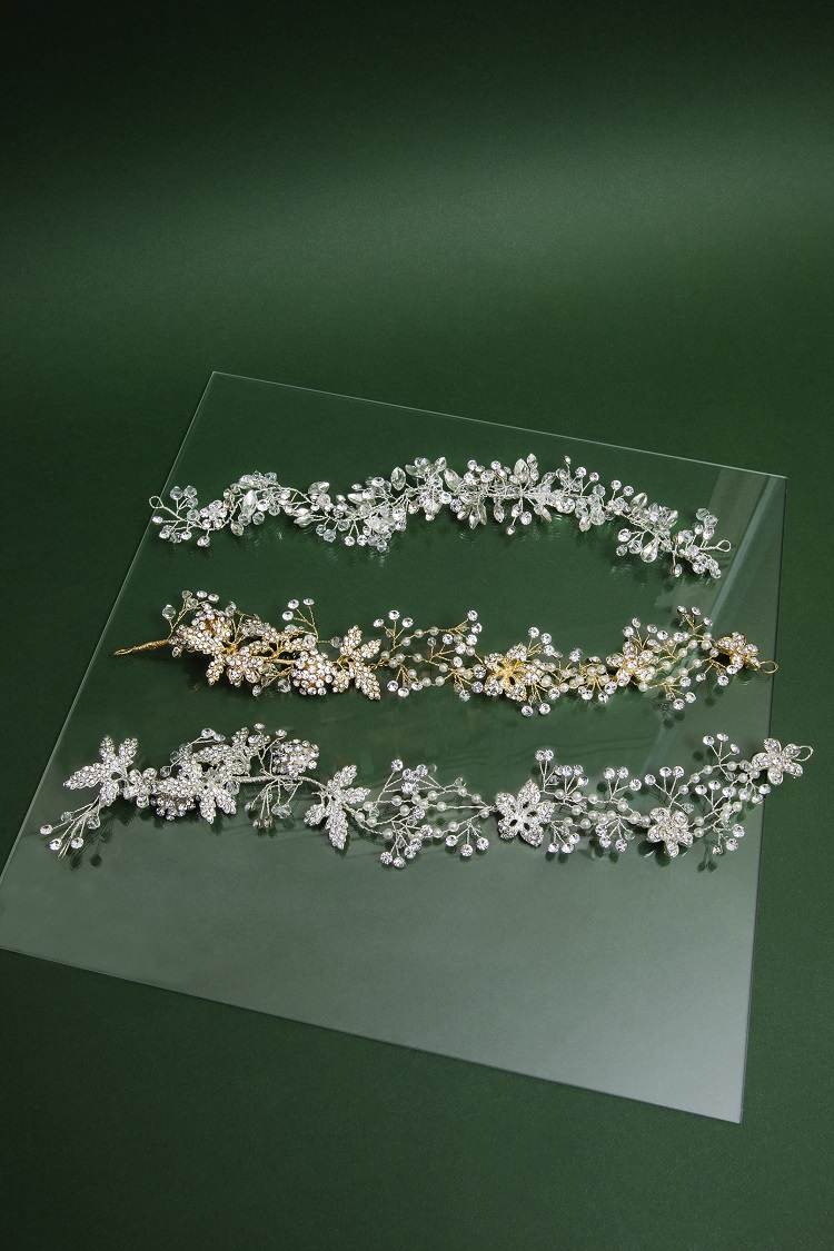 Handmade perle e cristallo fascia da sposa, accessori capelli