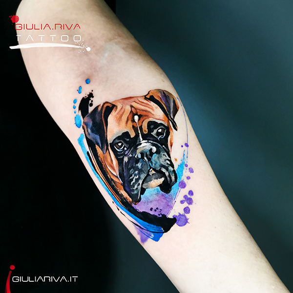 dog portrait, cane ritratto realistico tatuaggio