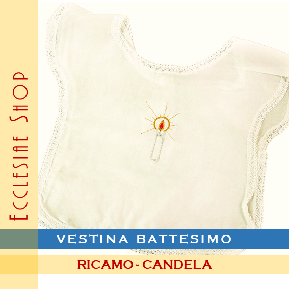 Vestina Battesimo Ricamata - Candela
