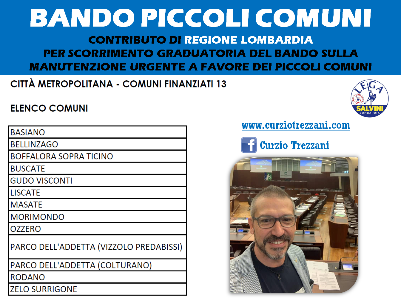 BANDO PICCOLI COMUNI, EMENDAMENTO #LEGA PER FINANZIARE TUTTI GLI INTERVENTI RICHIESTI