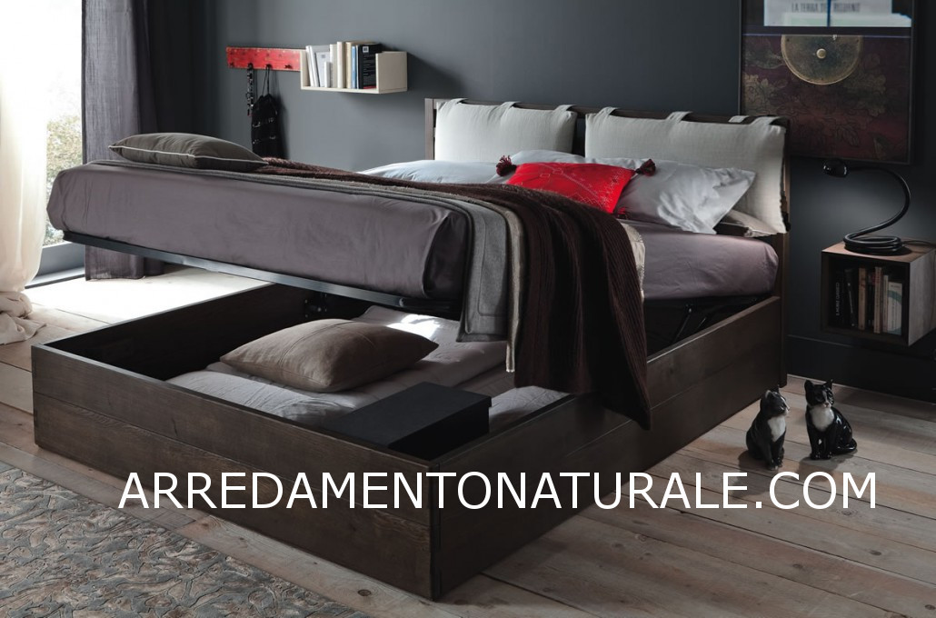 letto contenitore in legno economico  vendita on-line italia e svizzera lugano, chiasso, ticino