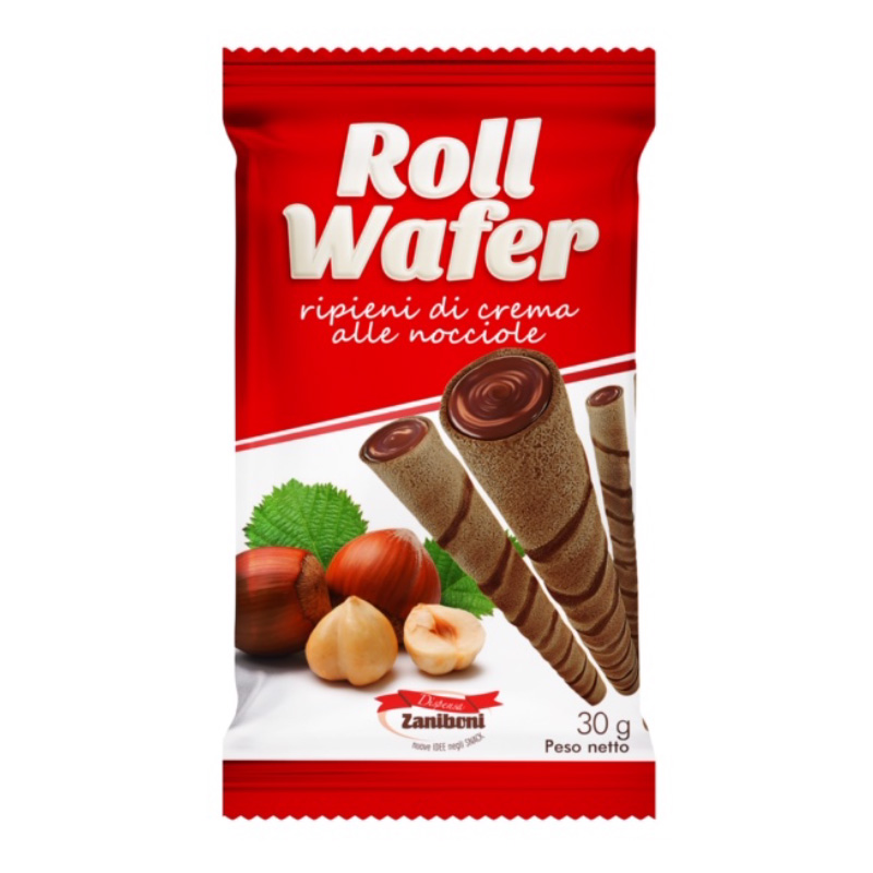 113. Roll Wafer Nocciola, 24 pezzi