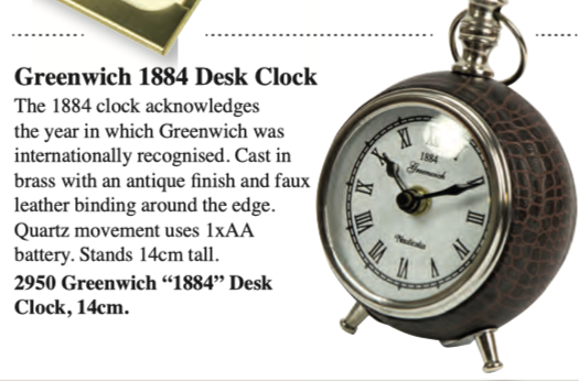Orologio da tavolo Greenwich 1884